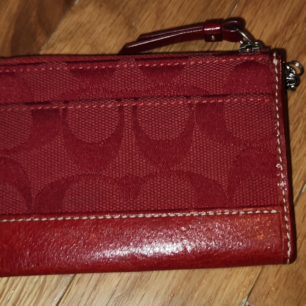VINTAGE Coach Signature Red Mini Skinny COIN PURSE - Picture 6 of 10